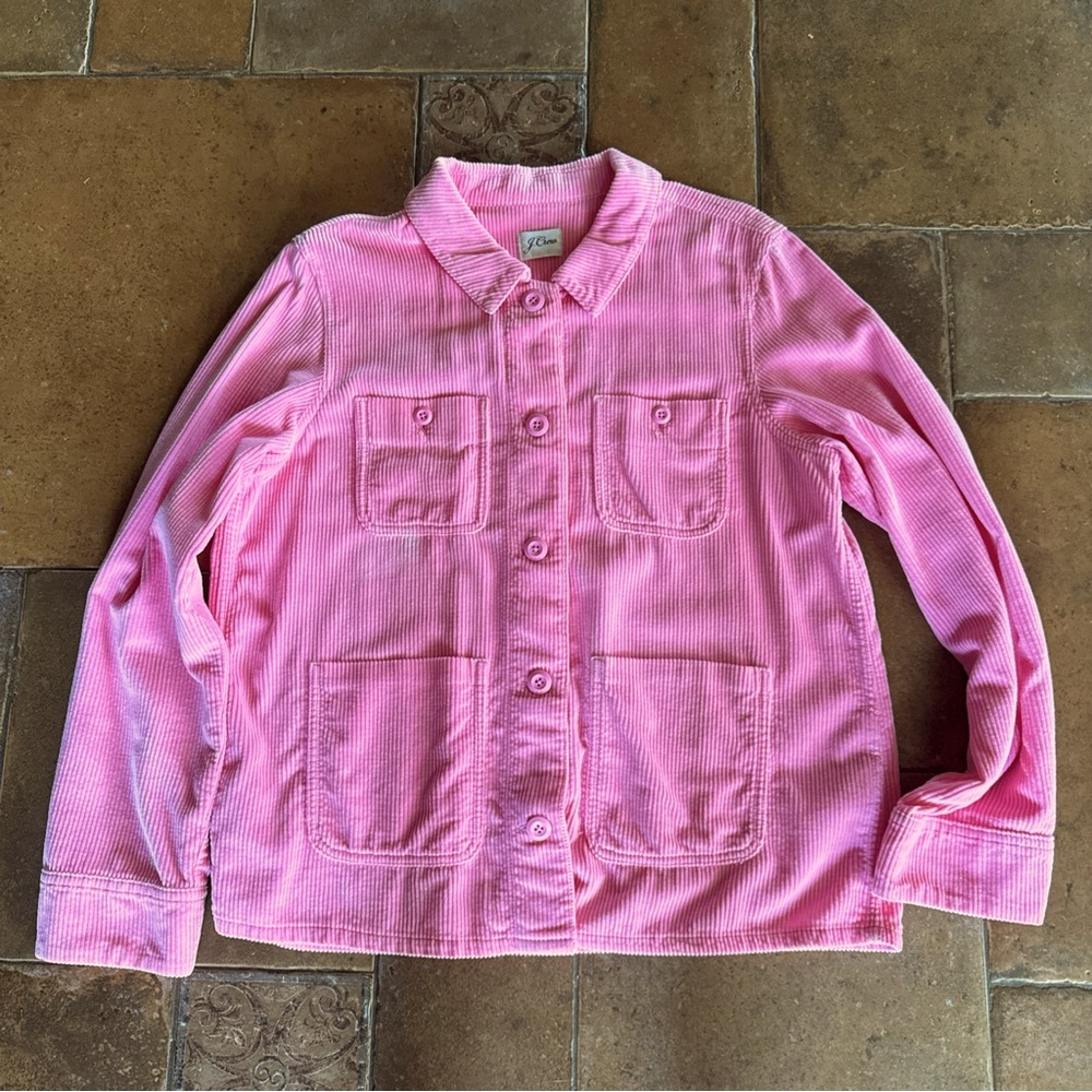 J.Crew Pink Corduroy Shirt Jacket Size M